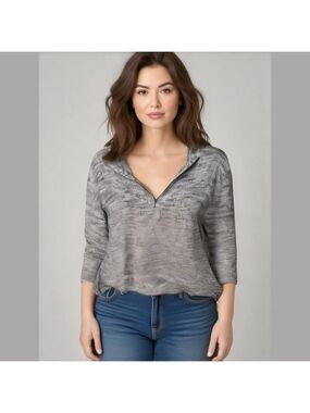 Draper’s & Damon’s Plus Size Quarter Zip Space Dye Knit Sweater